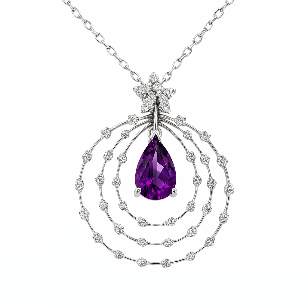 RYAN 14K White Gold Colored Stone Pendant Harris Jeweler Troy, OH