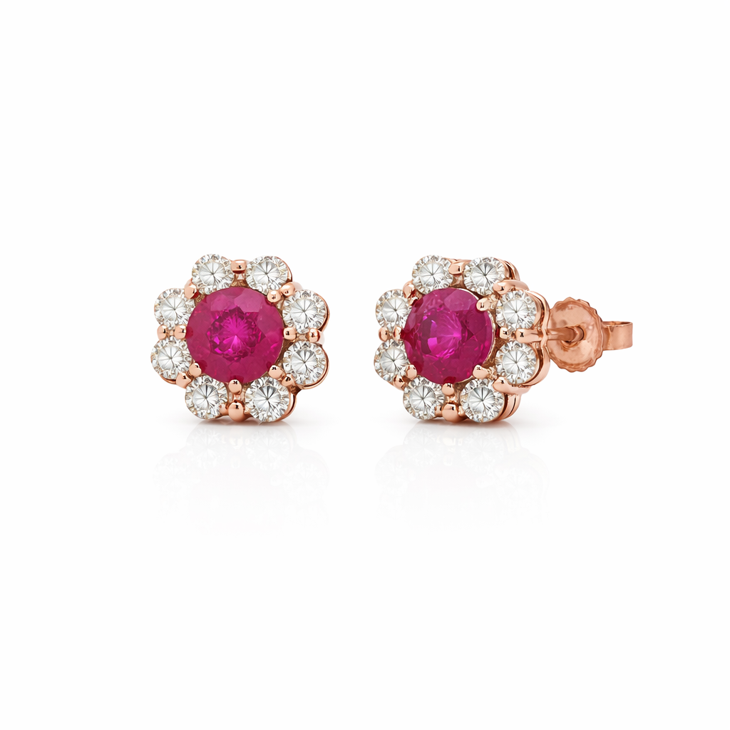 RYAN 14K Rose Gold Colored Stone Earrings Harris Jeweler Troy, OH