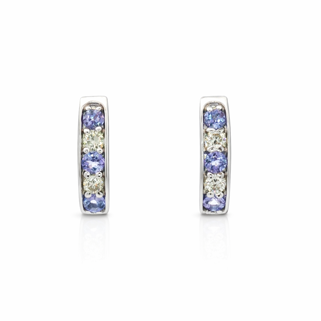 RYAN 14K White Gold Colored Stone Earrings Harris Jeweler Troy, OH