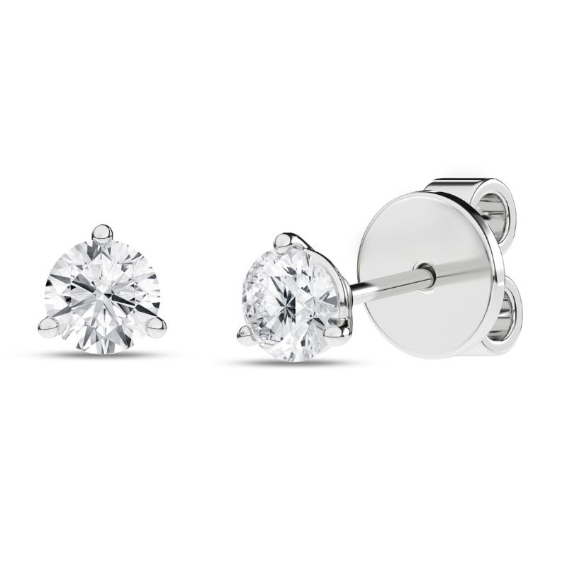REV 10K White Gold Lab-Grown Diamond Earrings Harris Jeweler Troy, OH