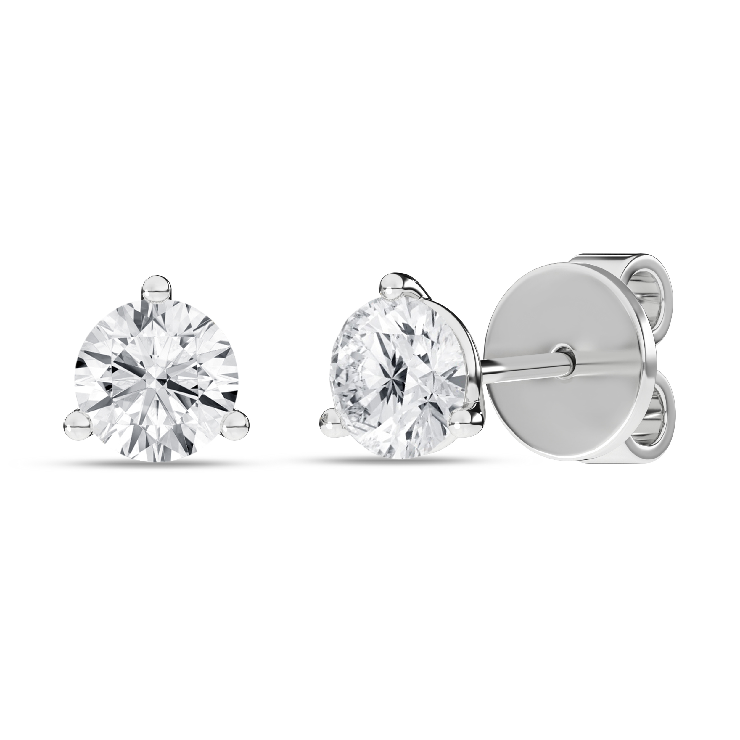 REV 14K White Gold Lab-Grown Diamond Earrings Harris Jeweler Troy, OH