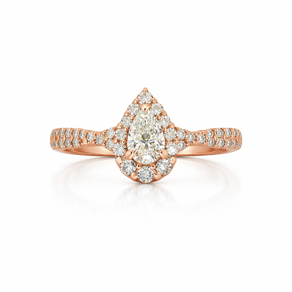 Pear Shape Halo-Style Diamond Estate Engagement Ring - Propose Tonight! Harris Jeweler Troy, OH
