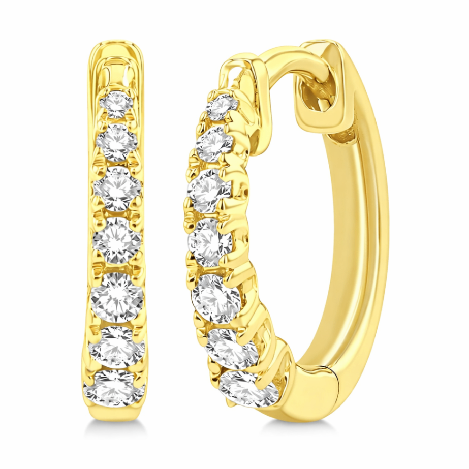 ASHI 10K Yellow Gold Diamond Earrings Harris Jeweler Troy, OH