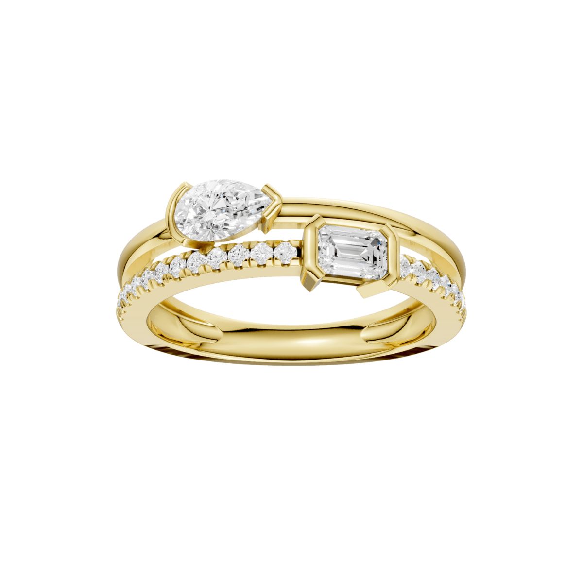 REV 14K Yellow Gold Lab-Grown Diamond Fashion Ring Harris Jeweler Troy, OH