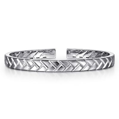 Sterling Silver Herringbone Pattern Cuff Bracelet Harris Jeweler Troy, OH