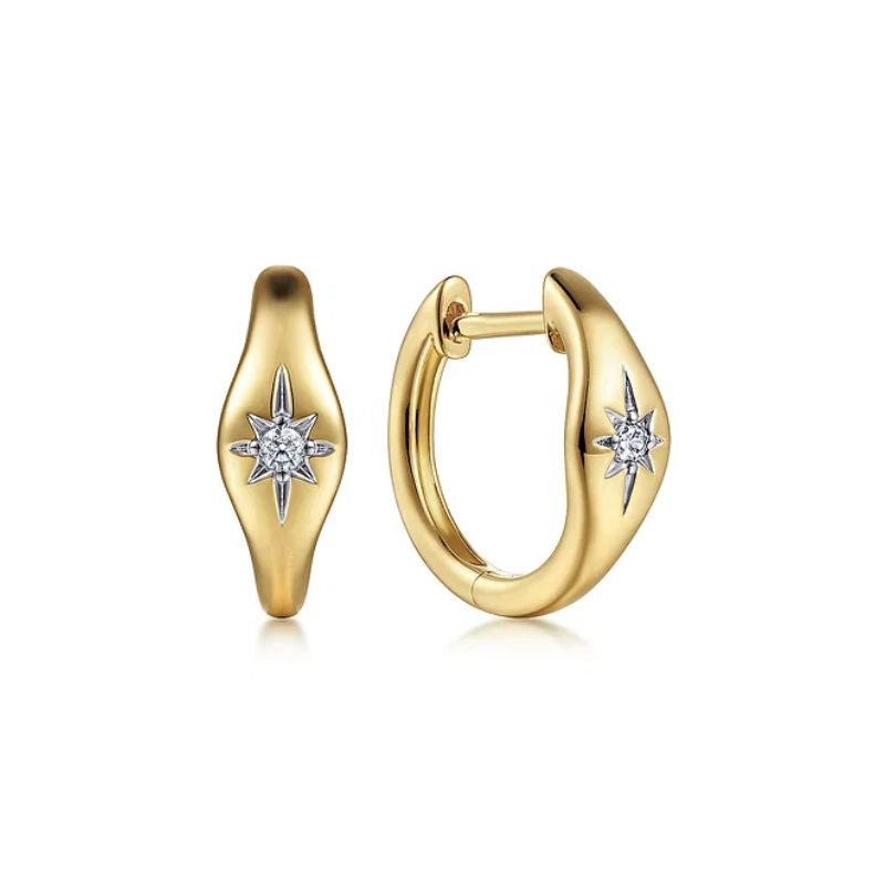 GAB&CO 14K Yellow Gold Diamond Earrings Harris Jeweler Troy, OH