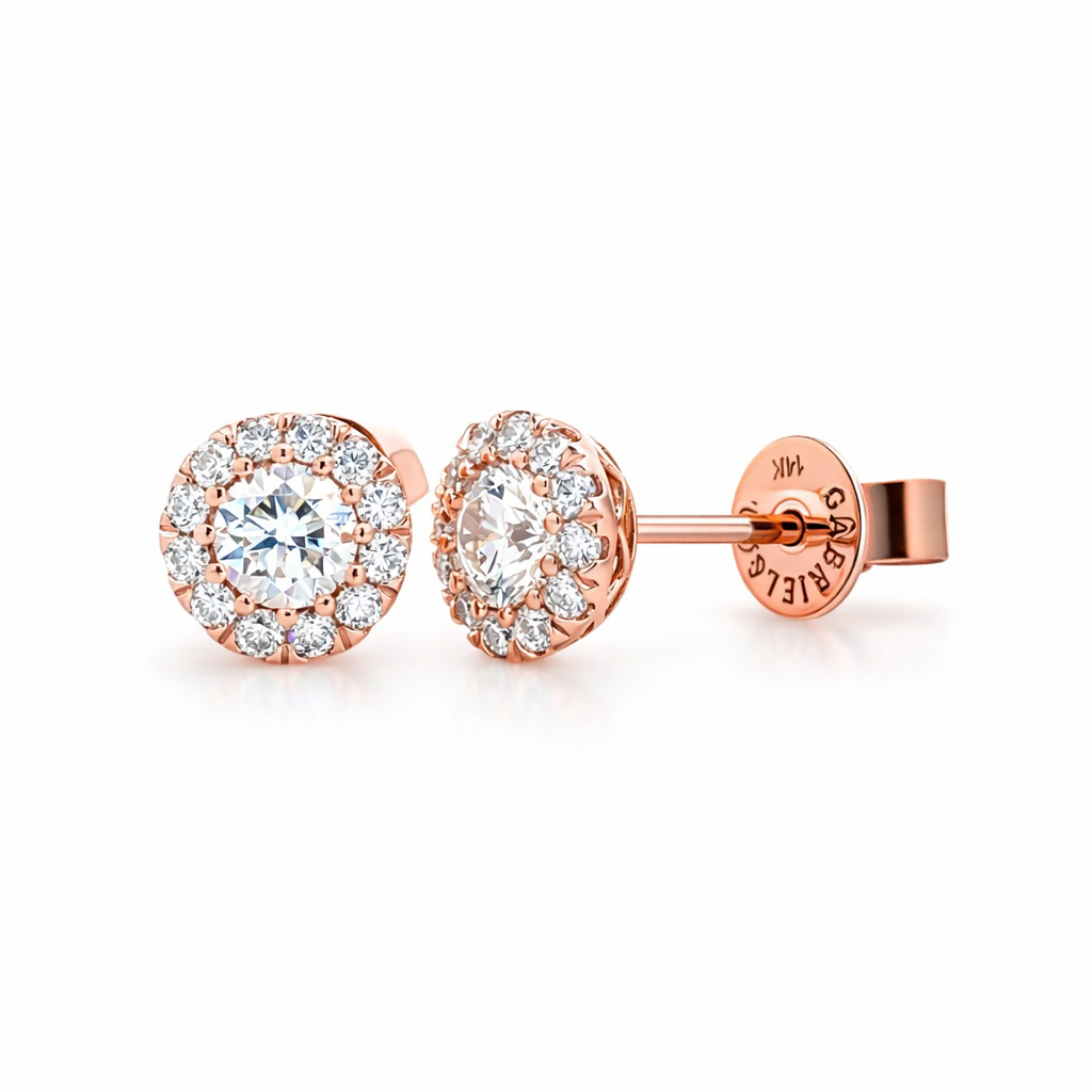 GAB&CO 14K Rose Gold Diamond Earrings Harris Jeweler Troy, OH