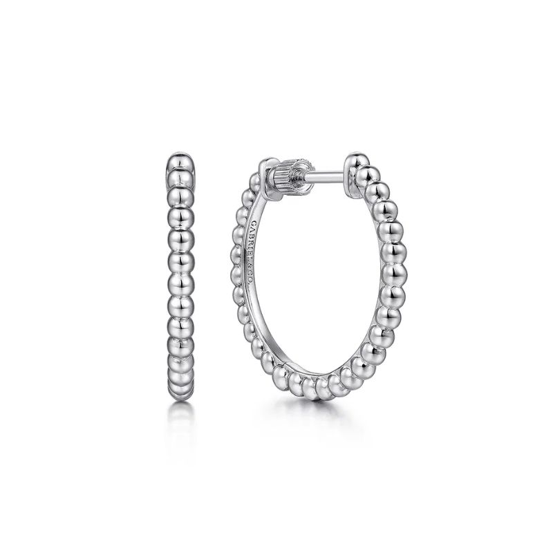 Sterling Silver Beaded Hoop Earrings Harris Jeweler Troy, OH