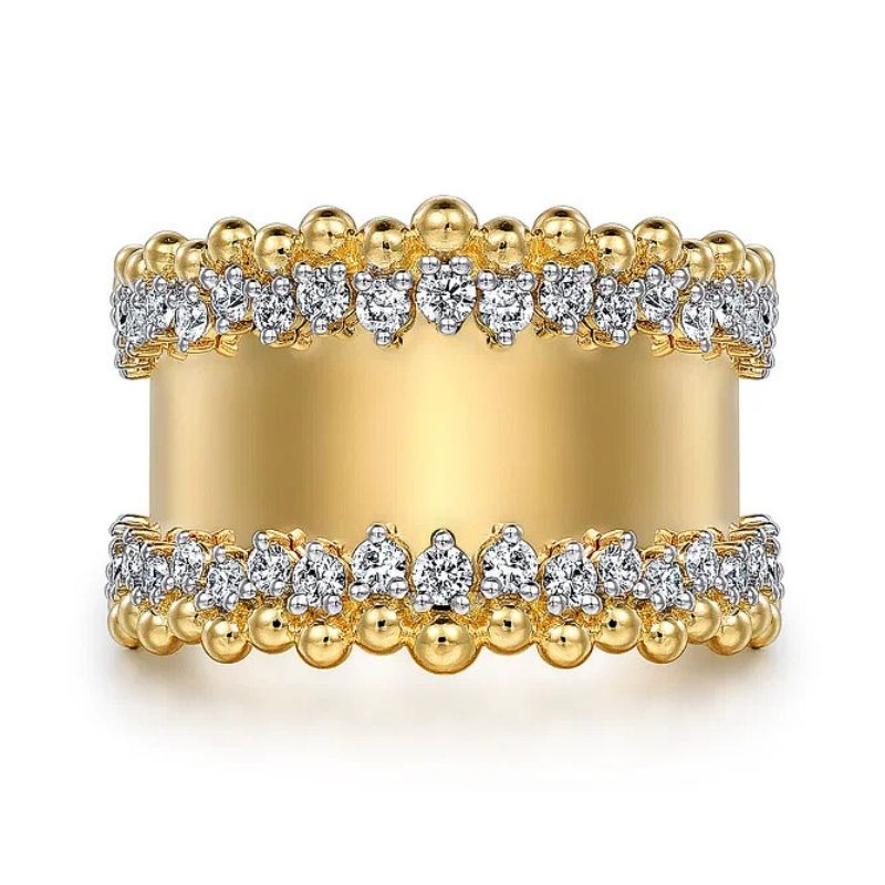 Gabriel & Co Bujukan Wide Diamond Band Harris Jeweler Troy, OH