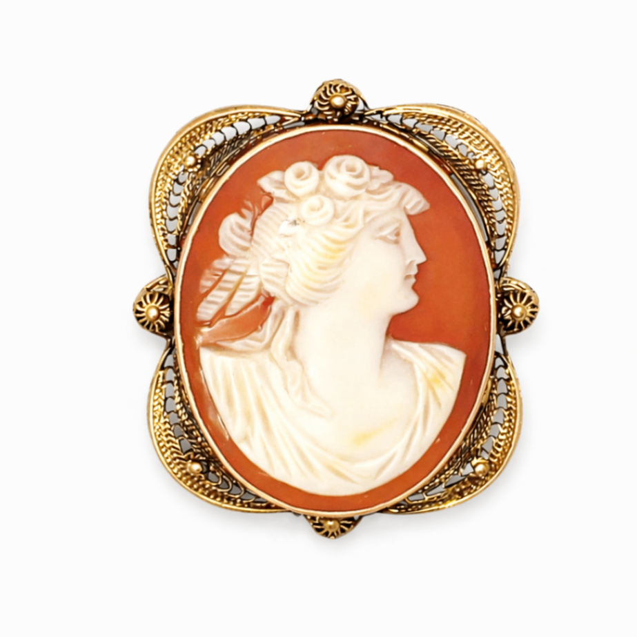Handmade Cameo Estate Pendant/Pin Harris Jeweler Troy, OH