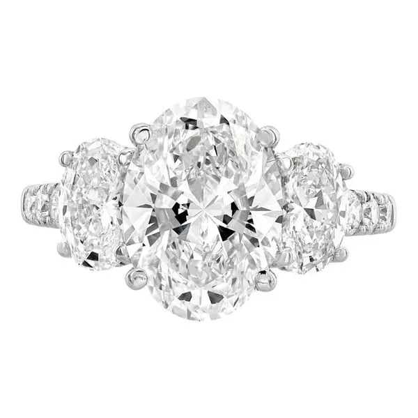 5 1/2CTW Oval Lab-Grown Diamond 3-Stone Style Engagement RIng - Propose Tonight! Harris Jeweler Troy, OH