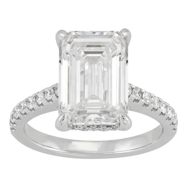 5 1/2CTW Emerald Cut Lab-Grown Diamond Engagement Ring with Hidden Halo - Propose Tonight! Harris Jeweler Troy, OH