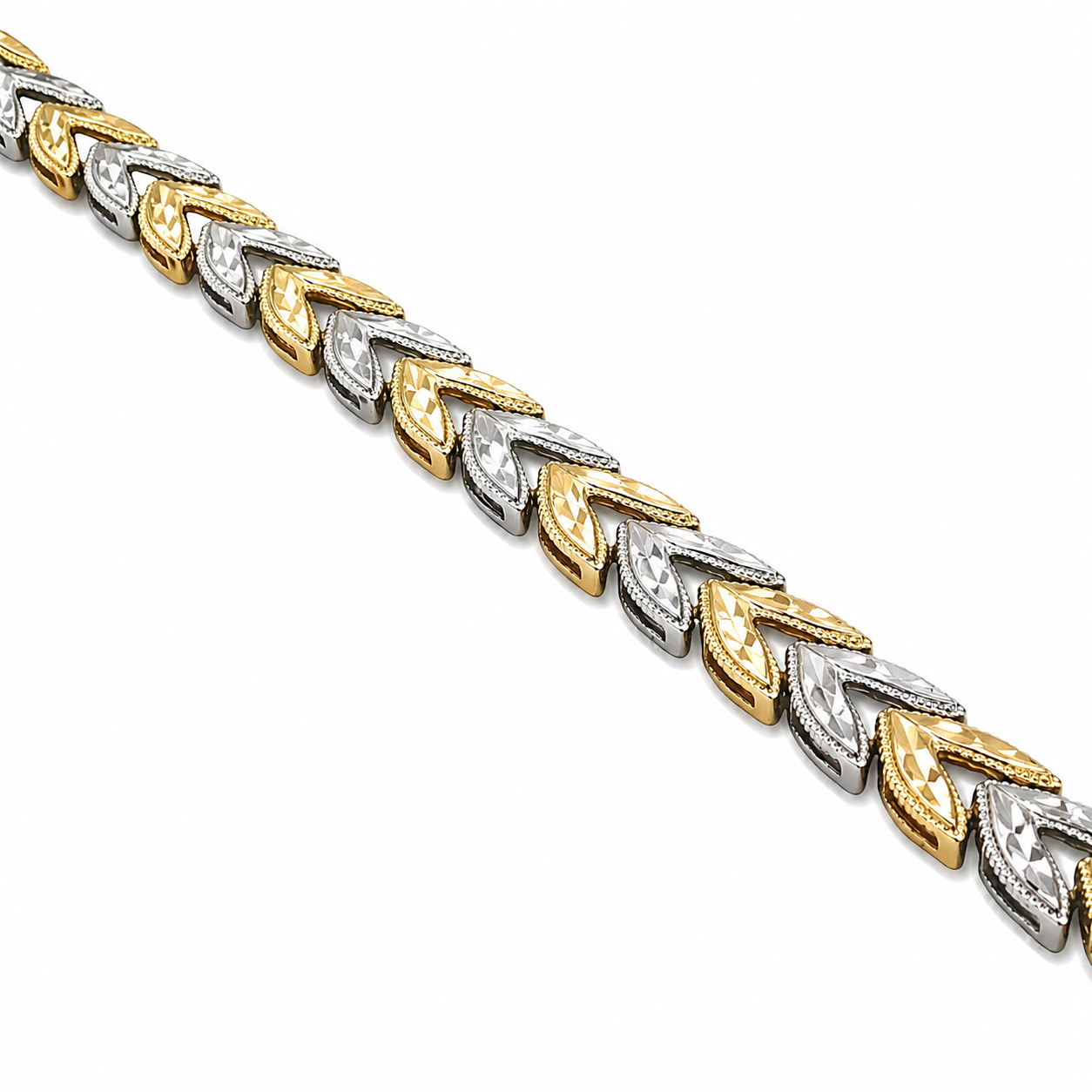 Two-Tone Chevron Style Estate Bracelet Harris Jeweler Troy, OH