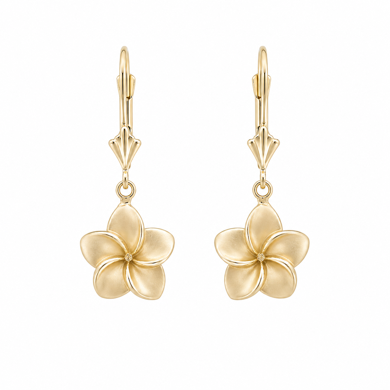 Flower Dangle Estate Gold Earrings Harris Jeweler Troy, OH