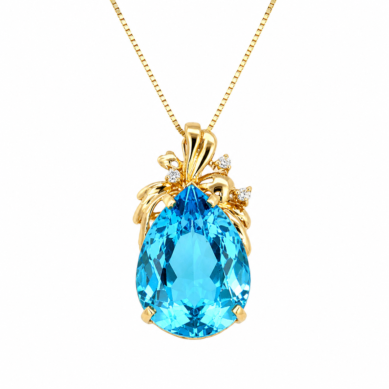 Blue Topaz and Diamond Estate Enhancer-Style Pendant Harris Jeweler Troy, OH