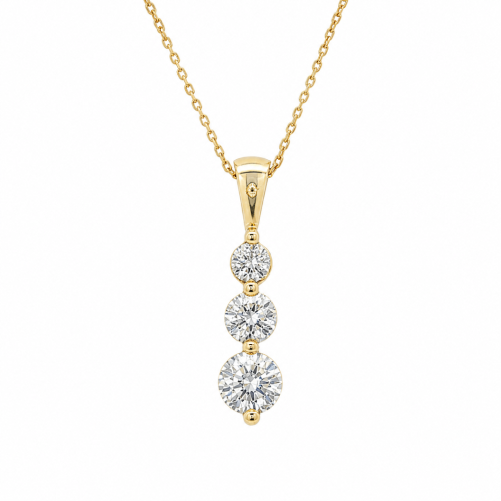 1CTW Diamond 3-Stone Estate Necklace Harris Jeweler Troy, OH