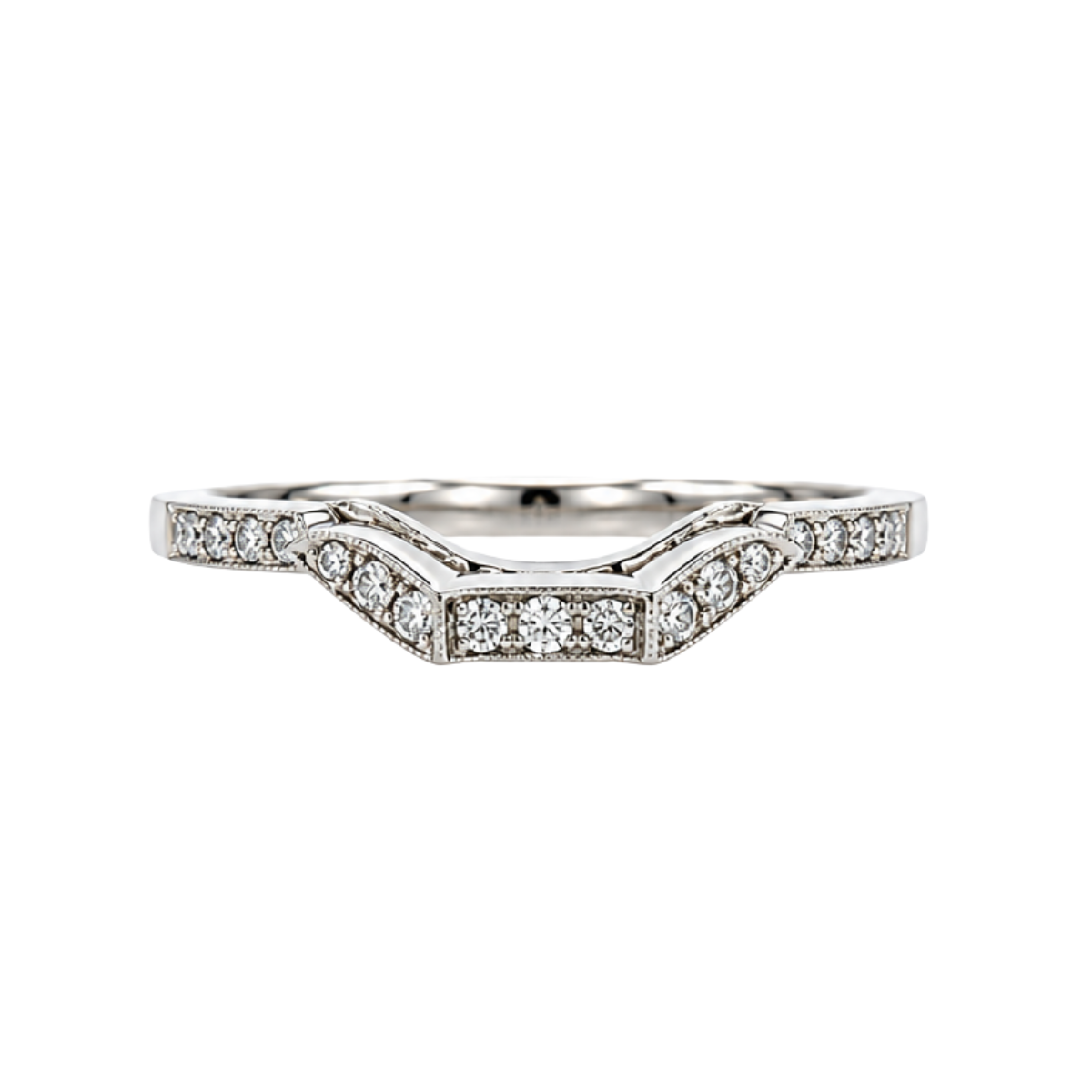 Tacori Platinum Diamond Contour Estate Wedding Band Harris Jeweler Troy, OH