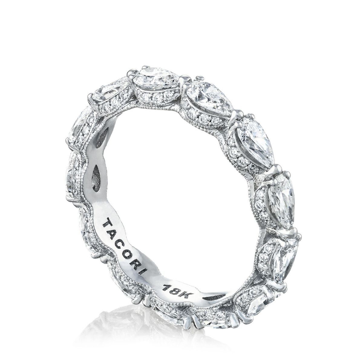 Tacori RoyalT Platinum Diamond Wedding Band Image 2 Harris Jeweler Troy, OH