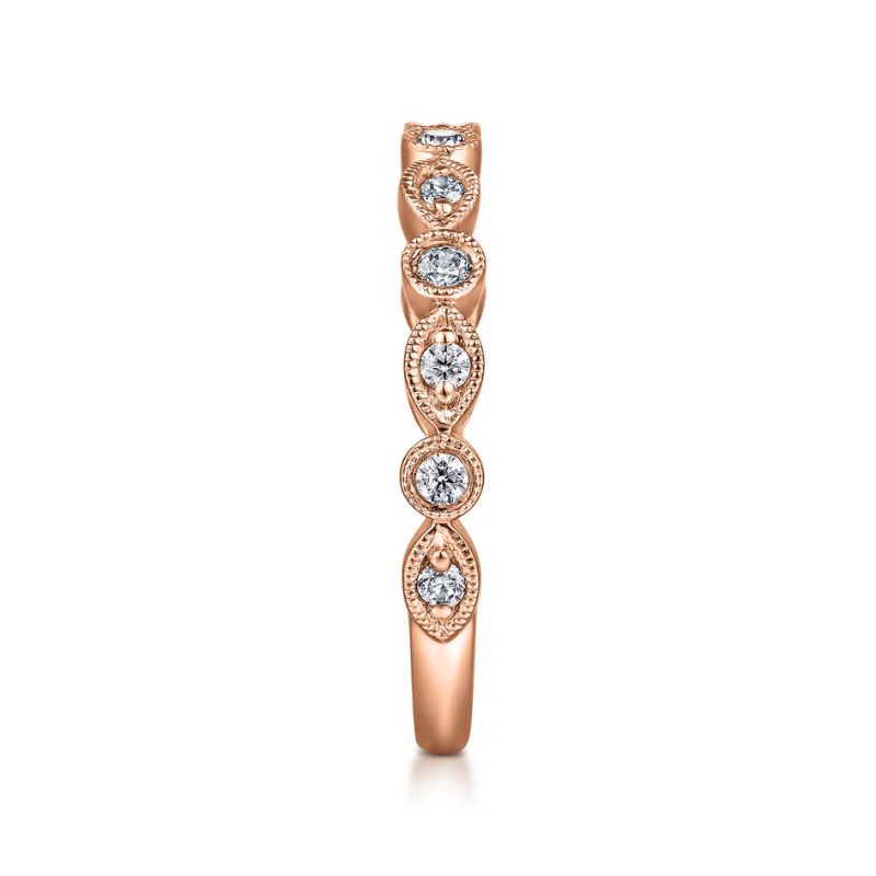 Gabriel & Co. Rose Gold Diamond Wedding Band Harris Jeweler Troy, OH