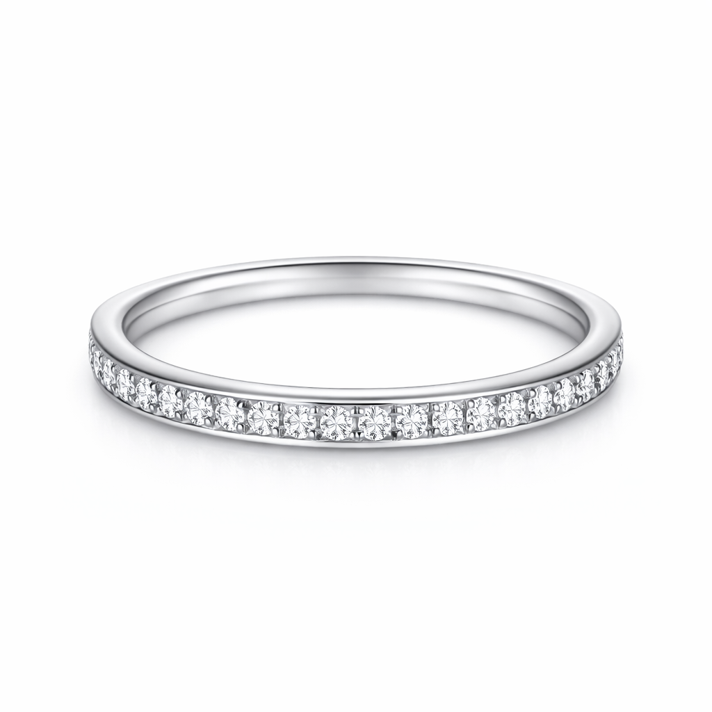 GAB&CO 18K White Gold Diamond Women's Wedding Band Harris Jeweler Troy, OH