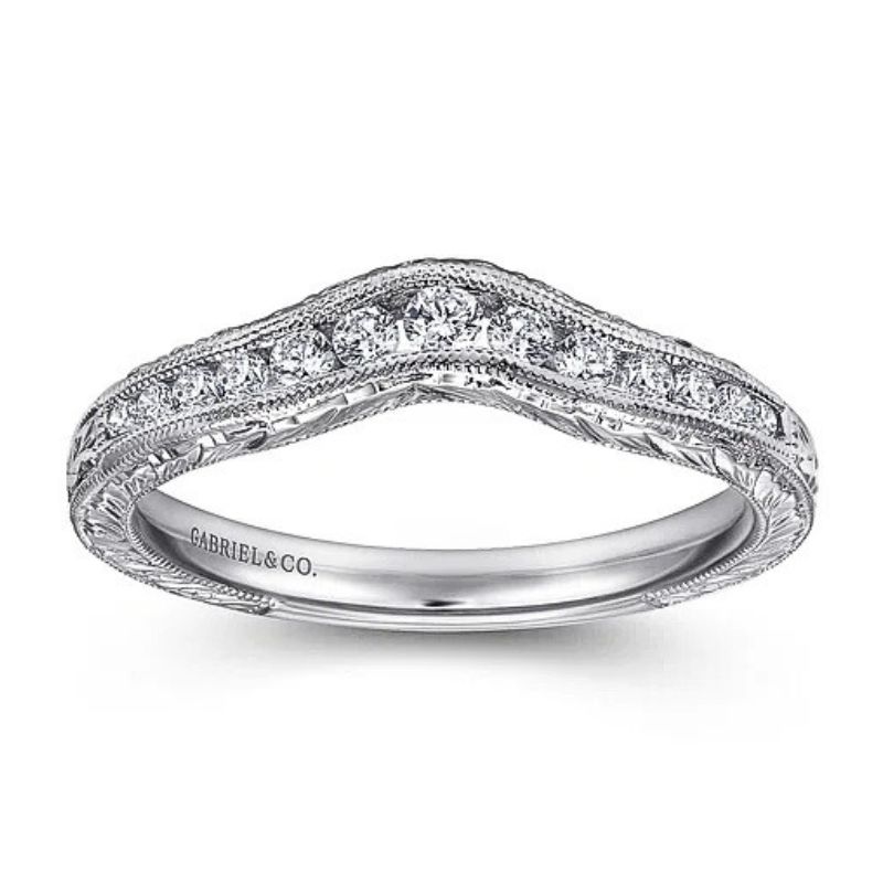 GAB&CO 14K White Gold Diamond Women's Wedding Band Image 2 Harris Jeweler Troy, OH