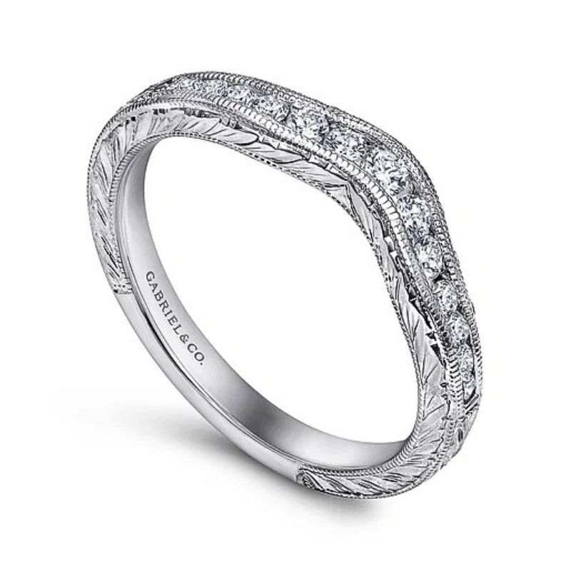 GAB&CO 14K White Gold Diamond Women's Wedding Band Image 3 Harris Jeweler Troy, OH
