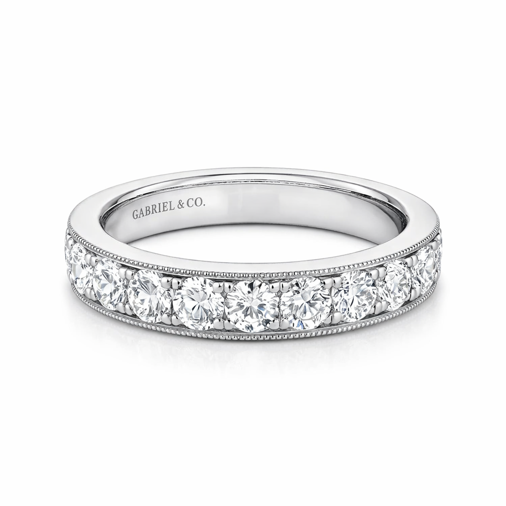 GAB&CO 14K White Gold Diamond Women's Wedding Band Harris Jeweler Troy, OH