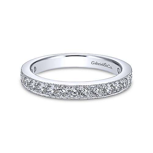 GAB&CO 14K White Gold Diamond Women's Wedding Band Harris Jeweler Troy, OH