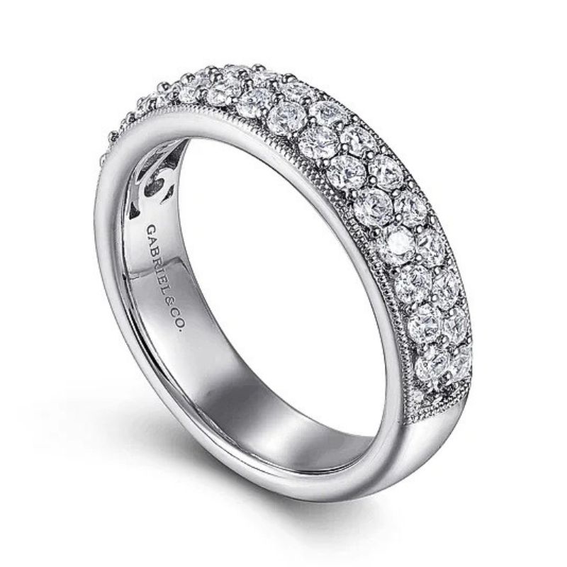 GAB&CO 14K White Gold Diamond Women's Wedding Band Harris Jeweler Troy, OH