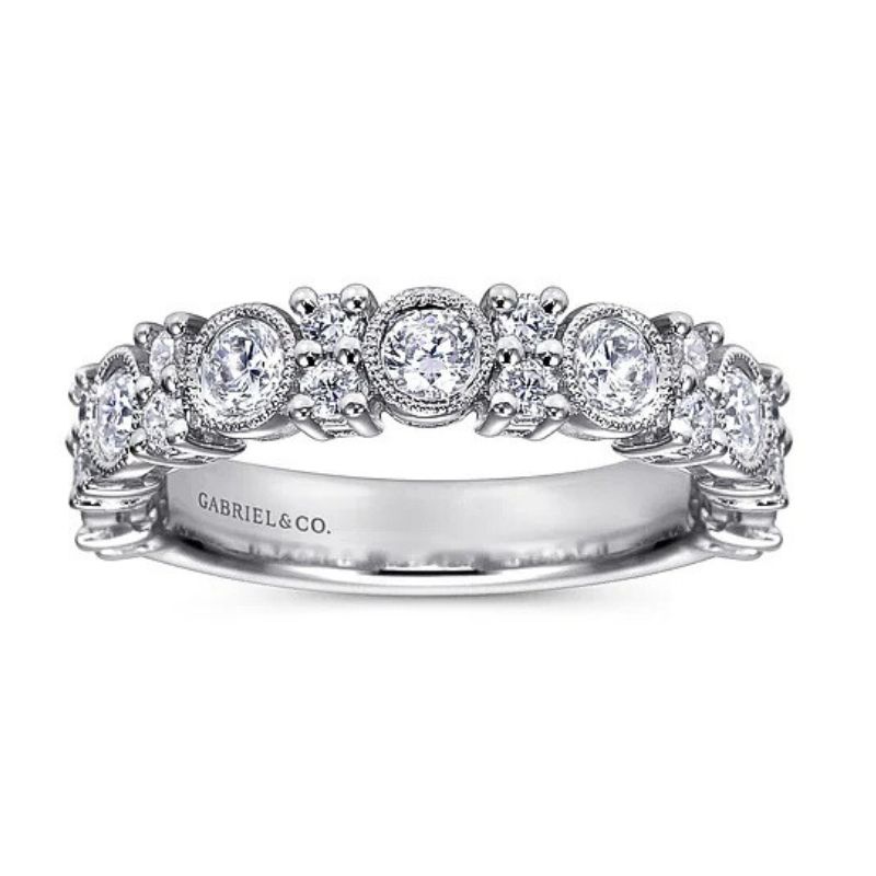 GAB&CO 14K White Gold Diamond Women's Wedding Band Image 2 Harris Jeweler Troy, OH