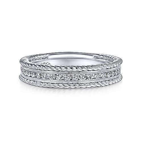 GAB&CO 14K White Gold Diamond Women's Wedding Band Harris Jeweler Troy, OH
