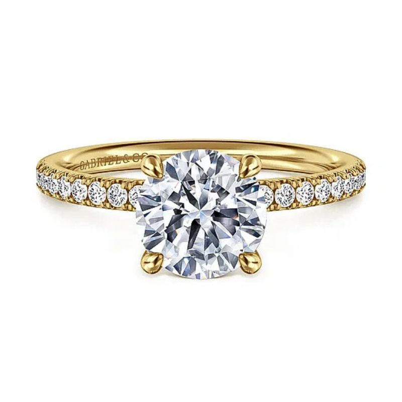 Gabriel & Co Round Diamond Semi-Mount Engagement Ring Harris Jeweler Troy, OH