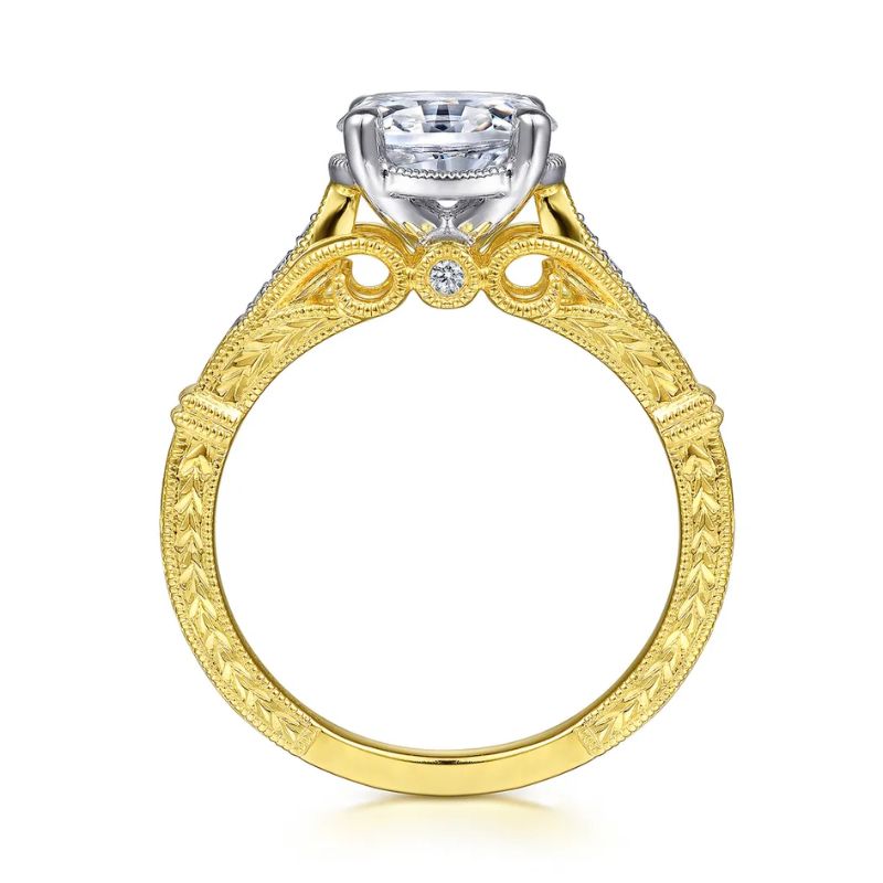 Gabriel & Co. Oval Diamond Semi-Mount Engagement Ring Image 3 Harris Jeweler Troy, OH