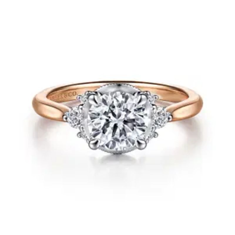 Gabriel & Co. Round Brilliant Cut Diamond Semi-Mount Engagement Ring Harris Jeweler Troy, OH