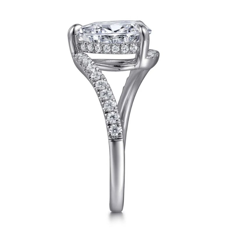 Gabriel & Co. Pear Shape Diamond Semi-Mount Bypass Engagement Ring Image 2 Harris Jeweler Troy, OH