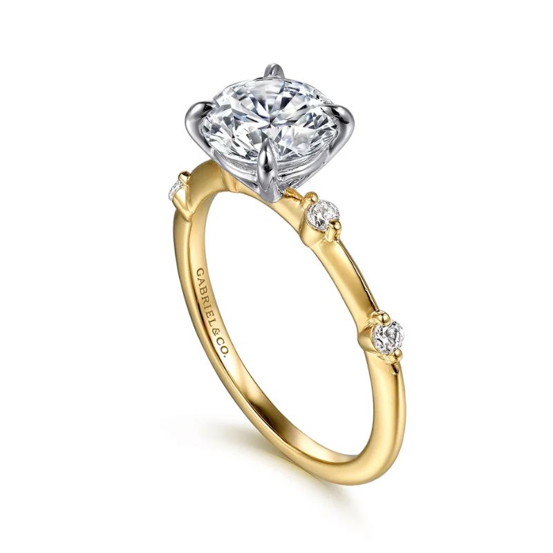 Gabriel & Co. Round Brilliant Cut Diamond Semi-Mount Engagement Ring Harris Jeweler Troy, OH