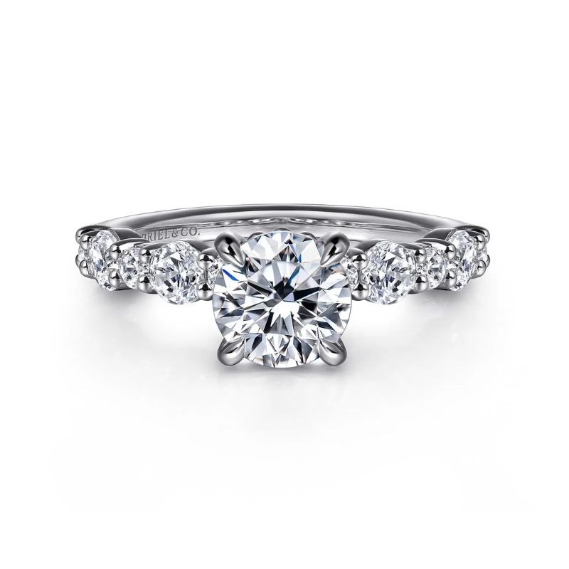 Gabriel & Co. Round Brilliant Cut Diamond Semi-Mount Engagement Ring Harris Jeweler Troy, OH