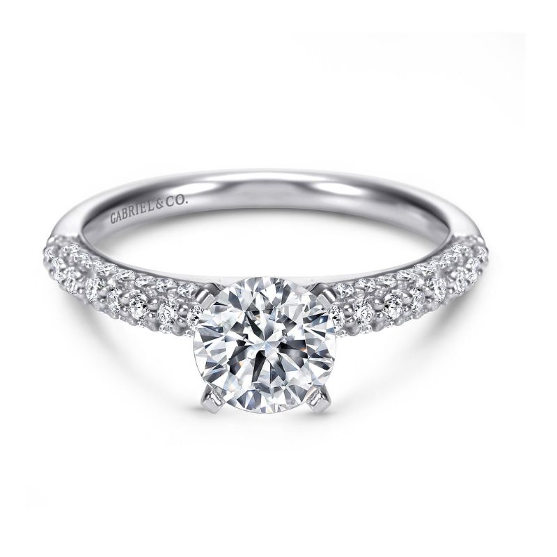 Gabriel & Co. Round Brilliant Cut Diamond Semi-Mount Engagement Ring Harris Jeweler Troy, OH