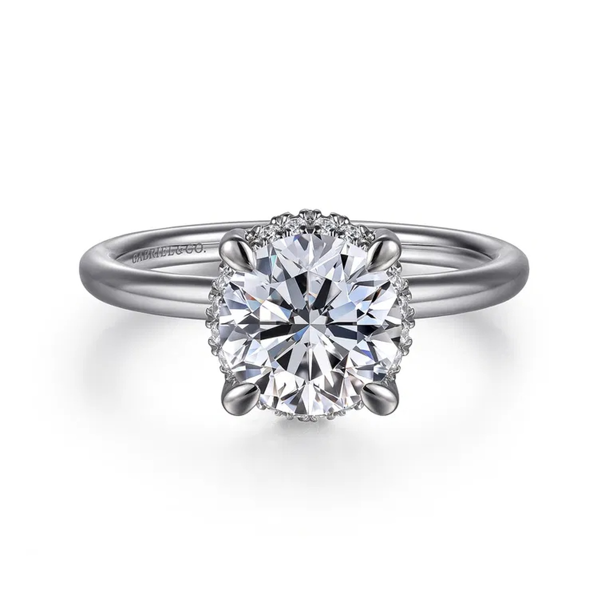 Gabriel & Co Round Diamond Solitaire Semi-Mount Engagement Ring With Hidden Halo Harris Jeweler Troy, OH