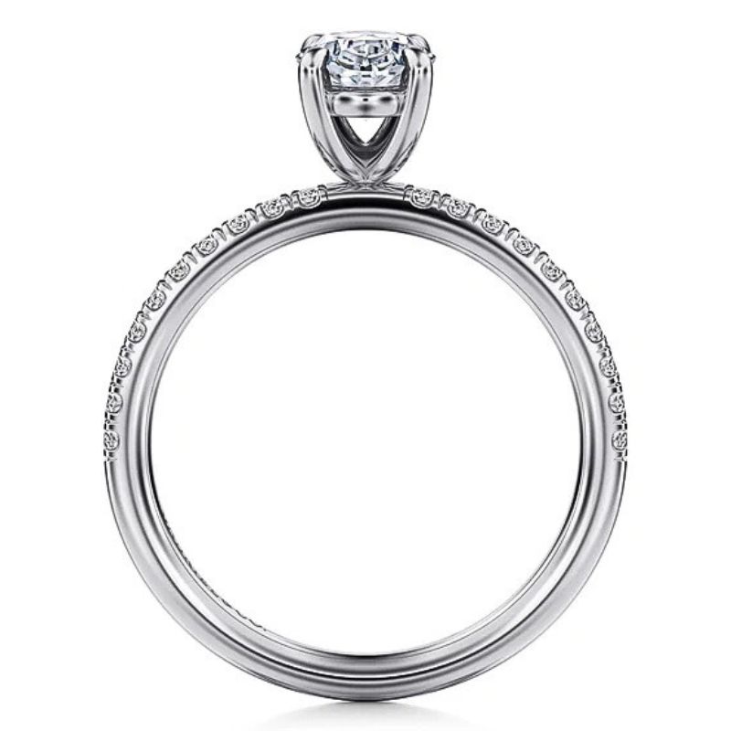 Gabriel & Co Oval Diamond Semi-Mount Engagement Ring Harris Jeweler Troy, OH