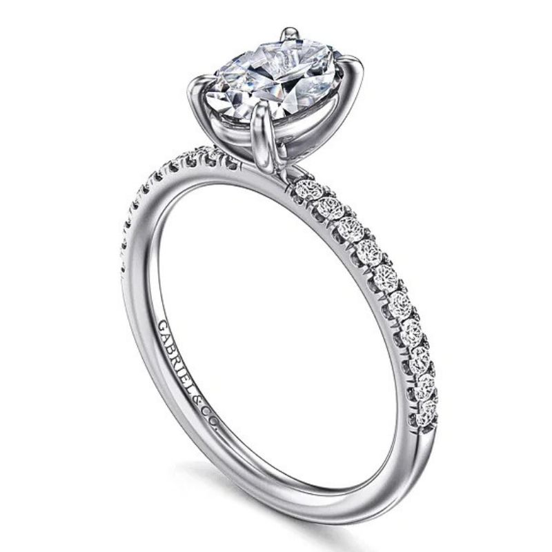 Gabriel & Co Oval Diamond Semi-Mount Engagement Ring Image 2 Harris Jeweler Troy, OH
