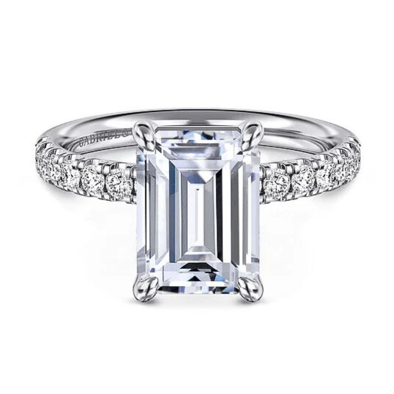 Gabriel & Co Emerald Cut Diamond Semi-Mount Engagement Ring Harris Jeweler Troy, OH