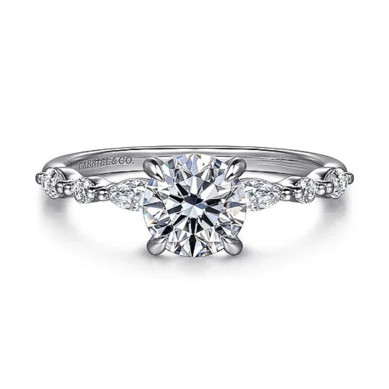 Round Diamond Gabriel & Co Semi-Mount Engagement Ring Harris Jeweler Troy, OH