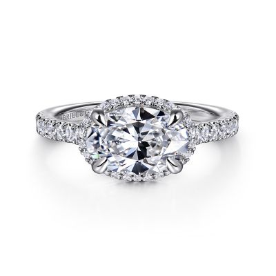 East-West Style Oval Engagement Ring Semi-Mount Harris Jeweler Troy, OH