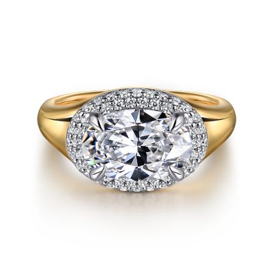 Oval East-West Semi-Mount Engagement Ring Harris Jeweler Troy, OH