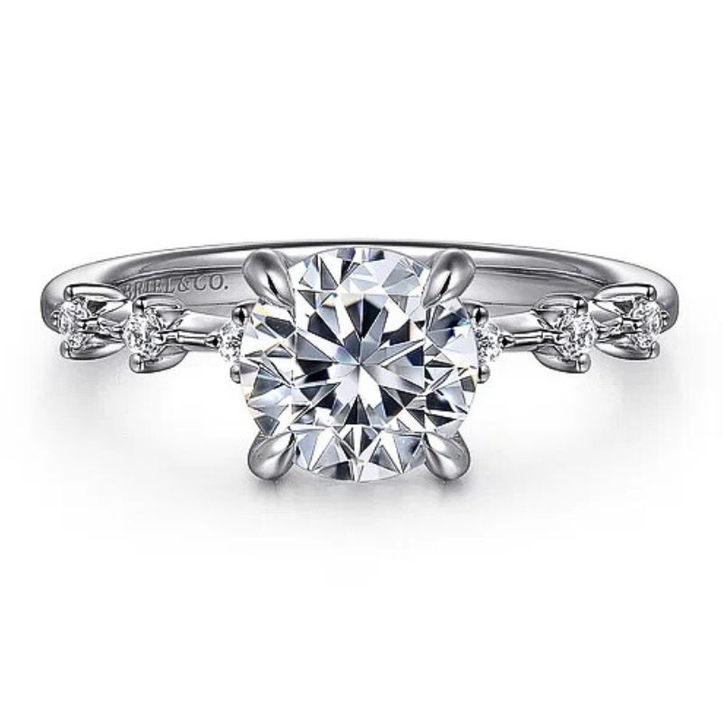 Scattered Diamond Semi-Mount Engagement Ring Harris Jeweler Troy, OH