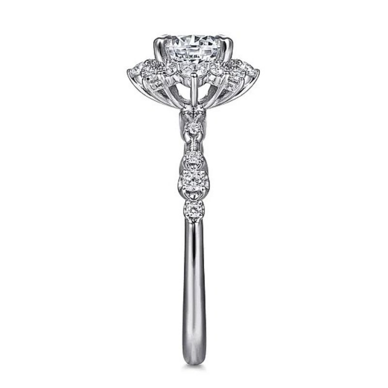 Diamond Halo-Style Semi-Mount Engagement Ring Harris Jeweler Troy, OH