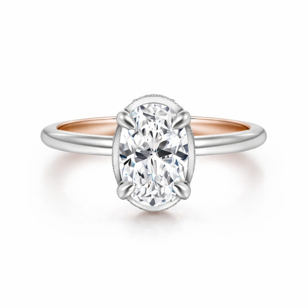 Oval Solitaire Diamond Semi-Mount Engagement Ring Harris Jeweler Troy, OH