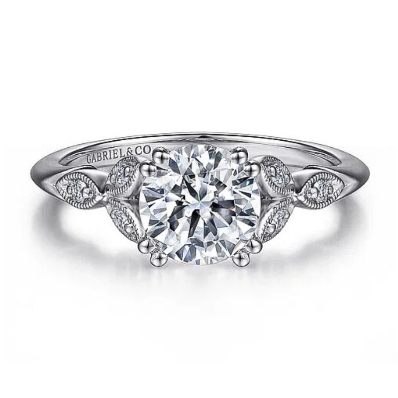 Floral Style Diamond Engagement Ring Semi-Mount Harris Jeweler Troy, OH