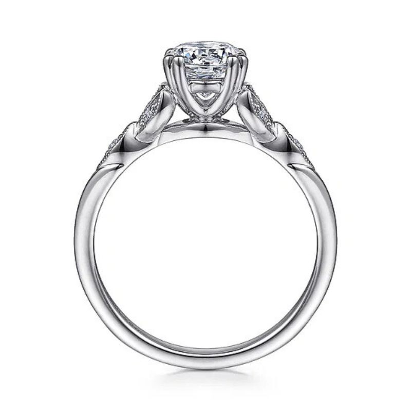 Floral Style Diamond Engagement Ring Semi-Mount Image 2 Harris Jeweler Troy, OH